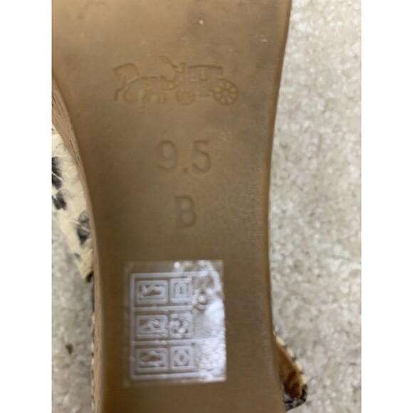 Coach Snakeskin Peep Toe Slingback Wedge Sandals Heels 9.5B Flaw - Picture 9 of 12